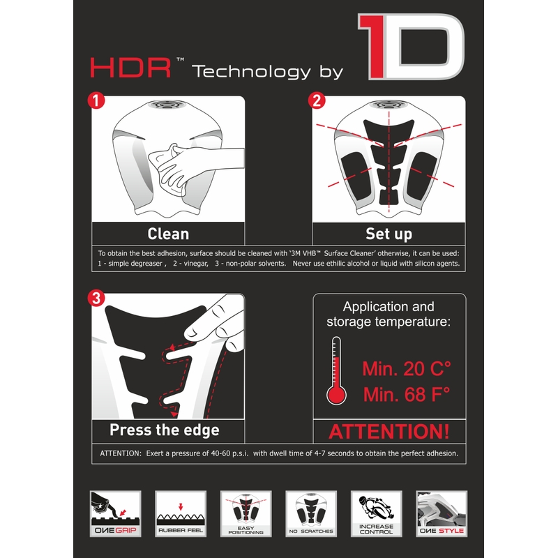 Couvercle du réservoir de carburant - tankpad Print HDR black