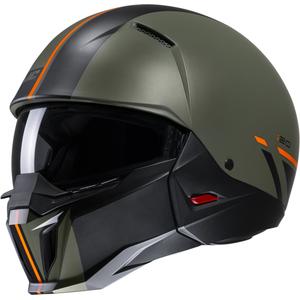 Casque ouvert avec masque HJC i20 Batol MC4SF orange-noir-vert soldes