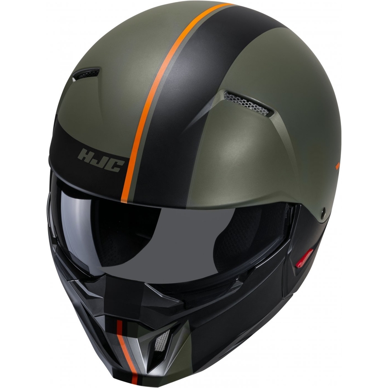 Casque ouvert avec masque HJC i20 Batol MC4SF orange-noir-vert soldes