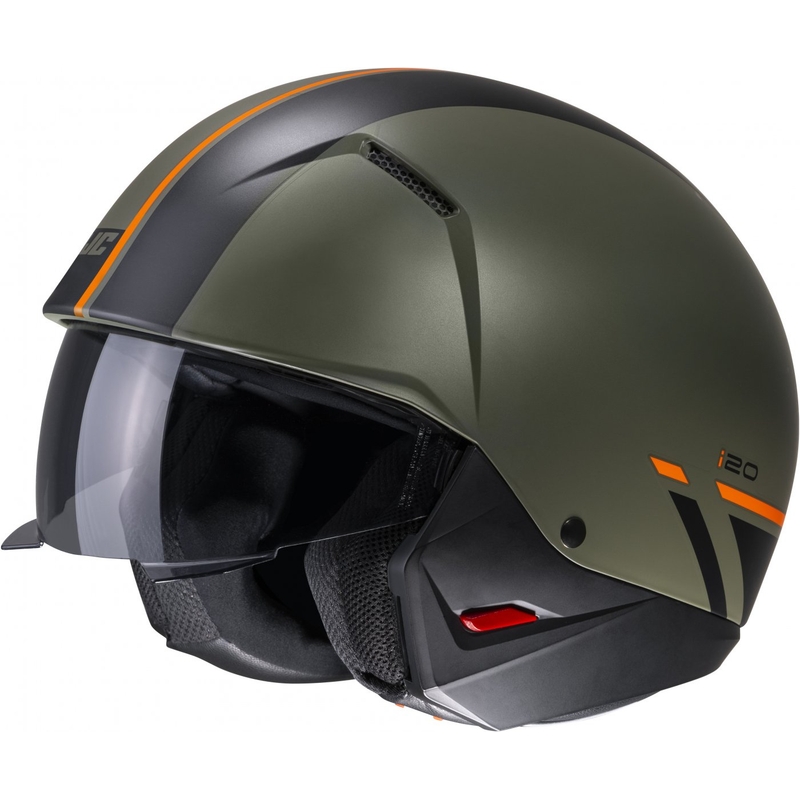 Casque ouvert avec masque HJC i20 Batol MC4SF orange-noir-vert soldes