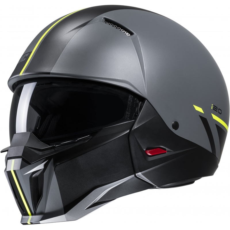 Casque ouvert avec masque HJC i20 Batol MC3HSF noir-gris-jaune fluo soldes