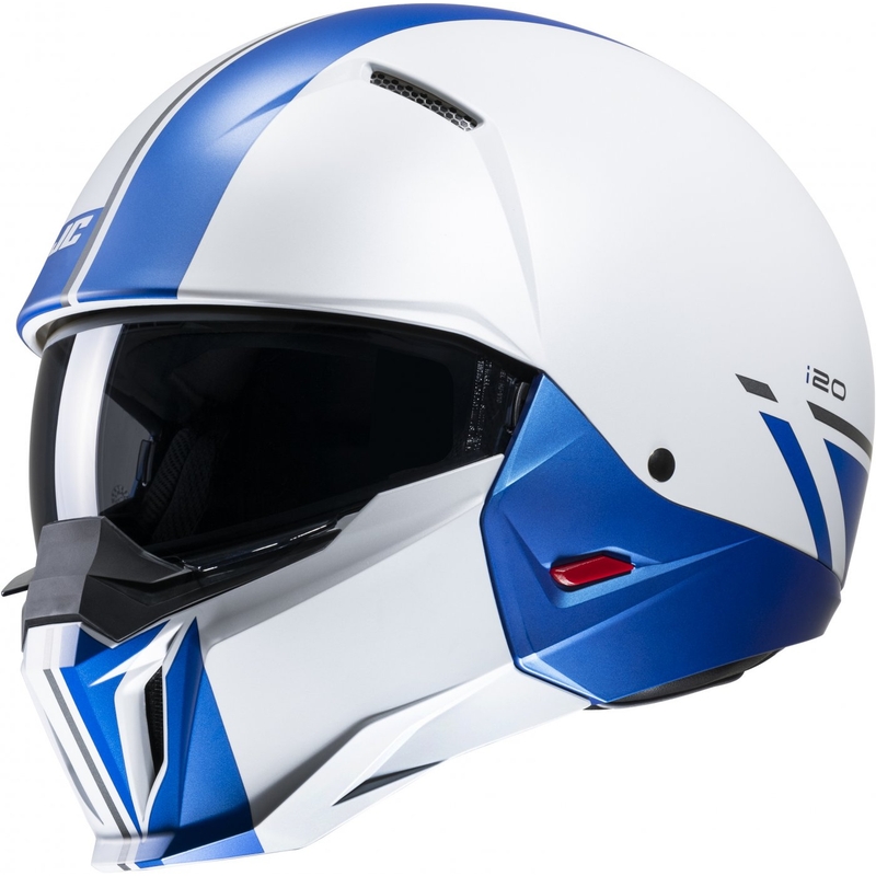 Casque ouvert avec masque HJC i20 Batol MC2SF bleu et blanc soldes