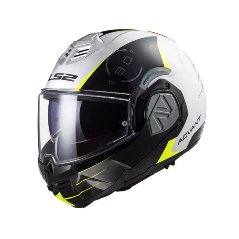Casque moto modulable LS2 FF906 Advant Codex 06 noir-blanc-jaune fluo