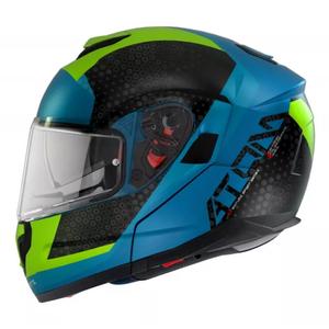 Casque moto modulable MT Atom SV Adventure A7 noir-vert-bleu