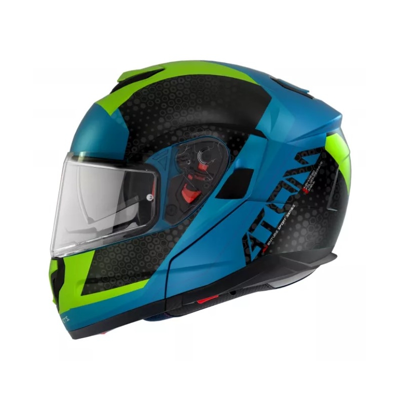 Casque moto modulable MT Atom SV Adventure A7 noir-vert-bleu