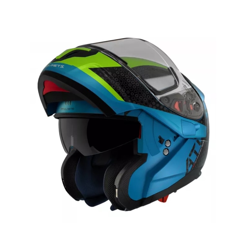 Casque moto modulable MT Atom SV Adventure A7 noir-vert-bleu