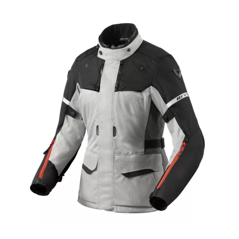 Veste de moto Revit Outback 4 H2O pour femmes, argent et noir