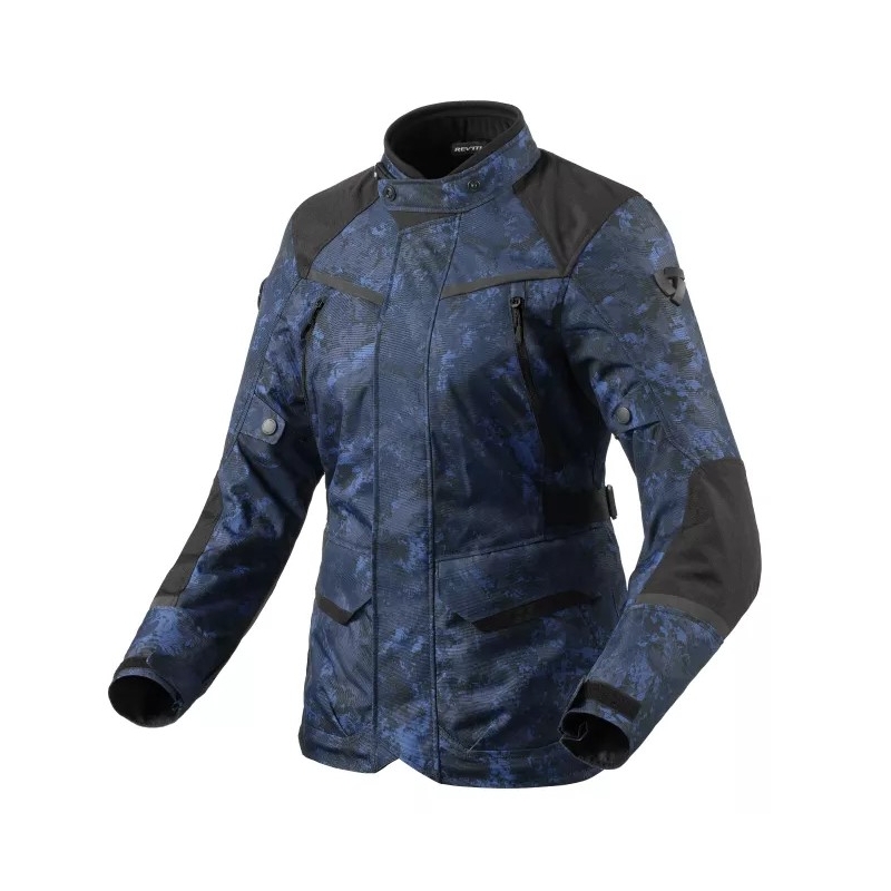 Veste de moto Revit Voltiac 3 H2O bleu camouflage pour femme soldes
