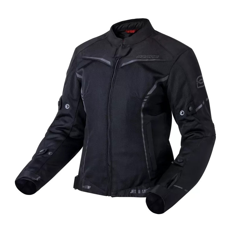 Veste de moto Ozone Jet II Black pour femme soldes
