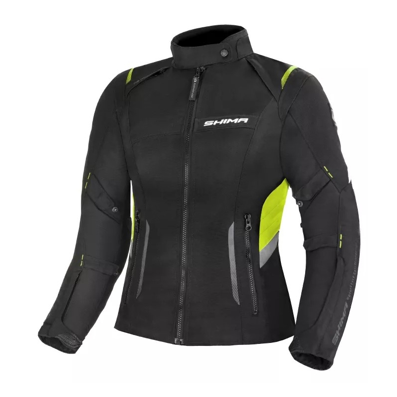 Veste de moto Shima Rush noir-jaune fluo pour femme soldes