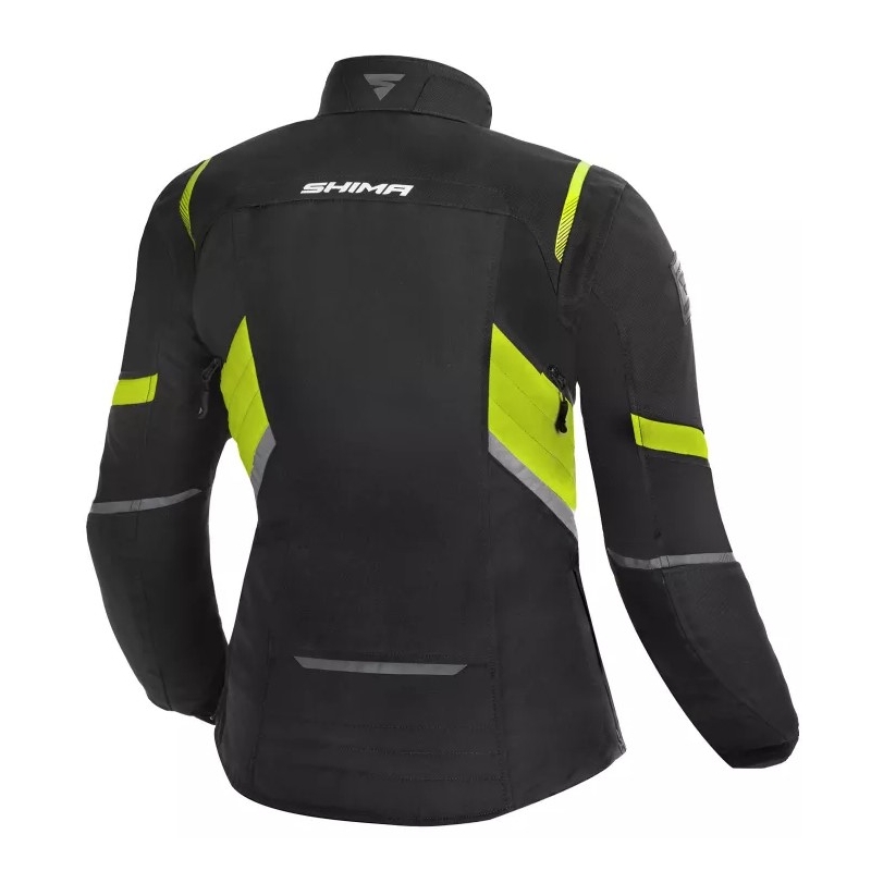 Veste de moto Shima Rush noir-jaune fluo pour femme soldes