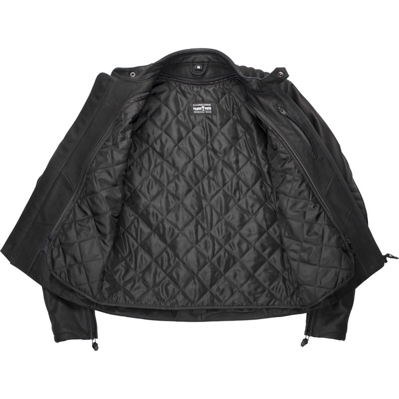 Kožená bunda na motorku PANDO MOTO Tatami LT 01 černá výprodej