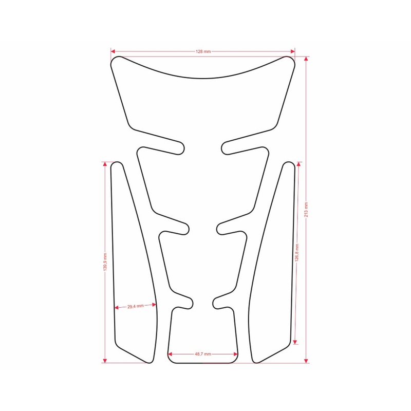 Couvercle de réservoir de carburant - Print Wings tankpad argent avec partie latérale