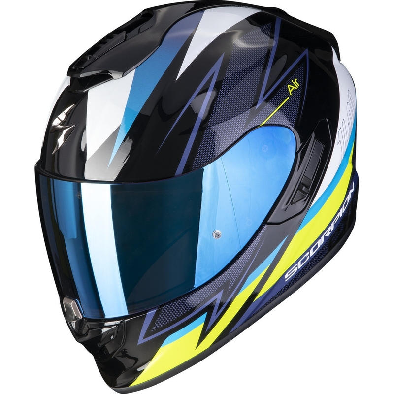 Casque intégral Scorpion EXO-1400 EVO Air Thelios noir-bleu-jaune fluo