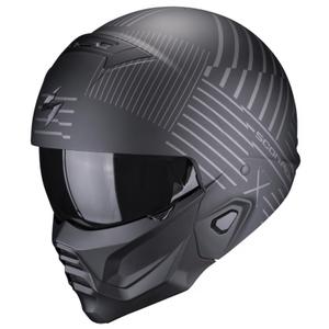 Casque ouvert avec masque Scorpion EXO-COMBAT II Miles noir-argenté mat