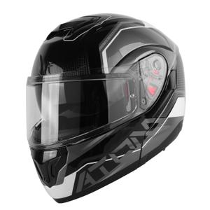 Casque moto MT Atom SV Quark noir-gris-blanc brillant soldes