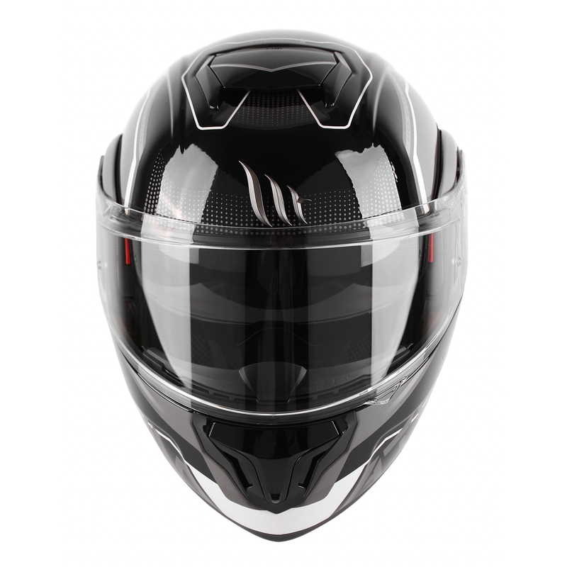 Casque moto MT Atom SV Quark noir-gris-blanc brillant soldes