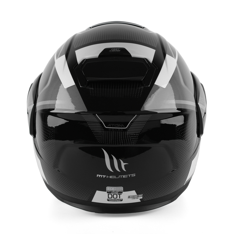 Casque moto MT Atom SV Quark noir-gris-blanc brillant soldes