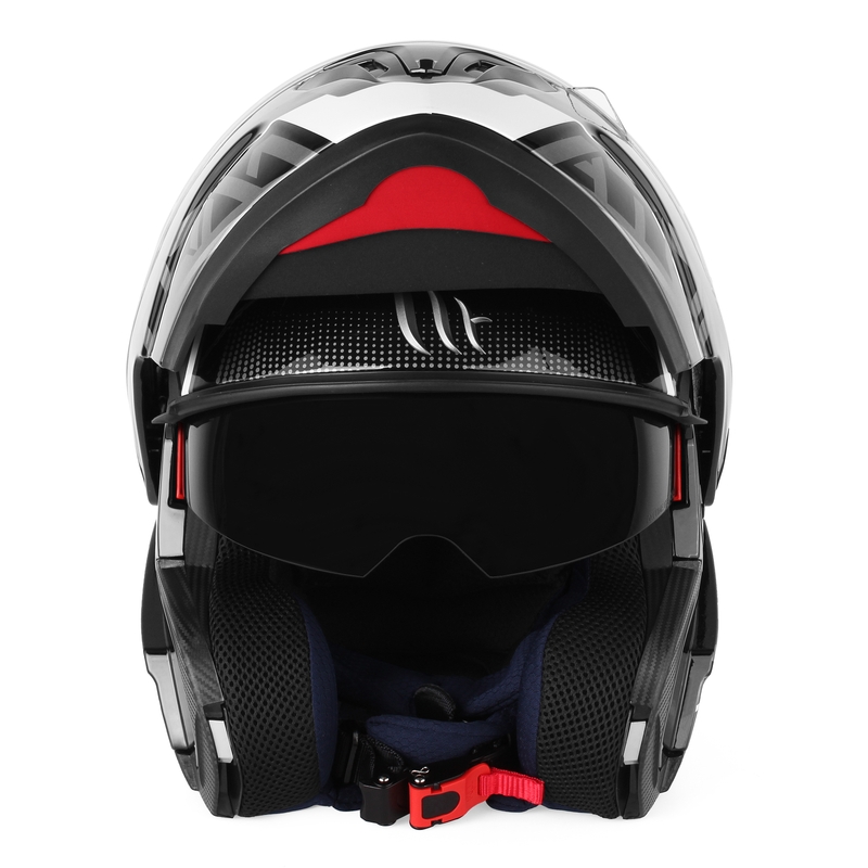 Casque moto MT Atom SV Quark noir-gris-blanc brillant soldes