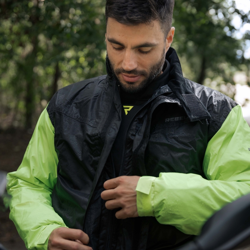 Veste de pluie Rebelhorn Rain jaune fluo pour moto