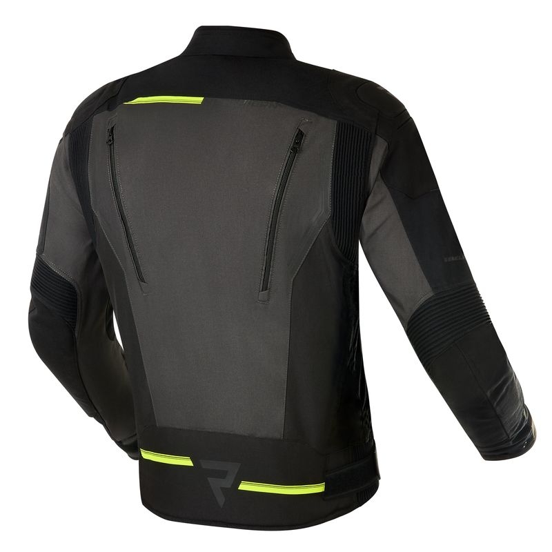Veste de moto Rebelhorn Borg noir-gris foncé-jaune fluo