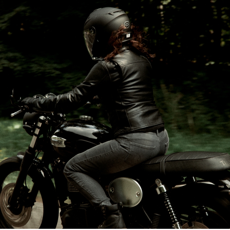 Veste moto femme Ozone Ramones Noir