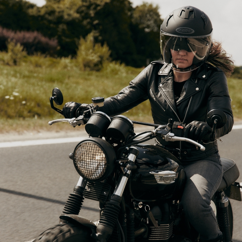 Veste moto femme Ozone Ramones Noir