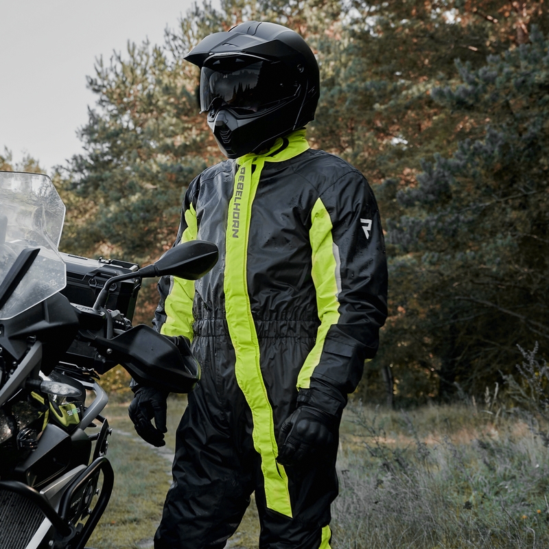 Combinaison de pluie Rebelhorn Travel noire et jaune fluo