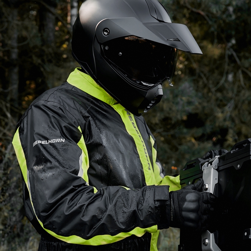 Combinaison de pluie Rebelhorn Travel noire et jaune fluo