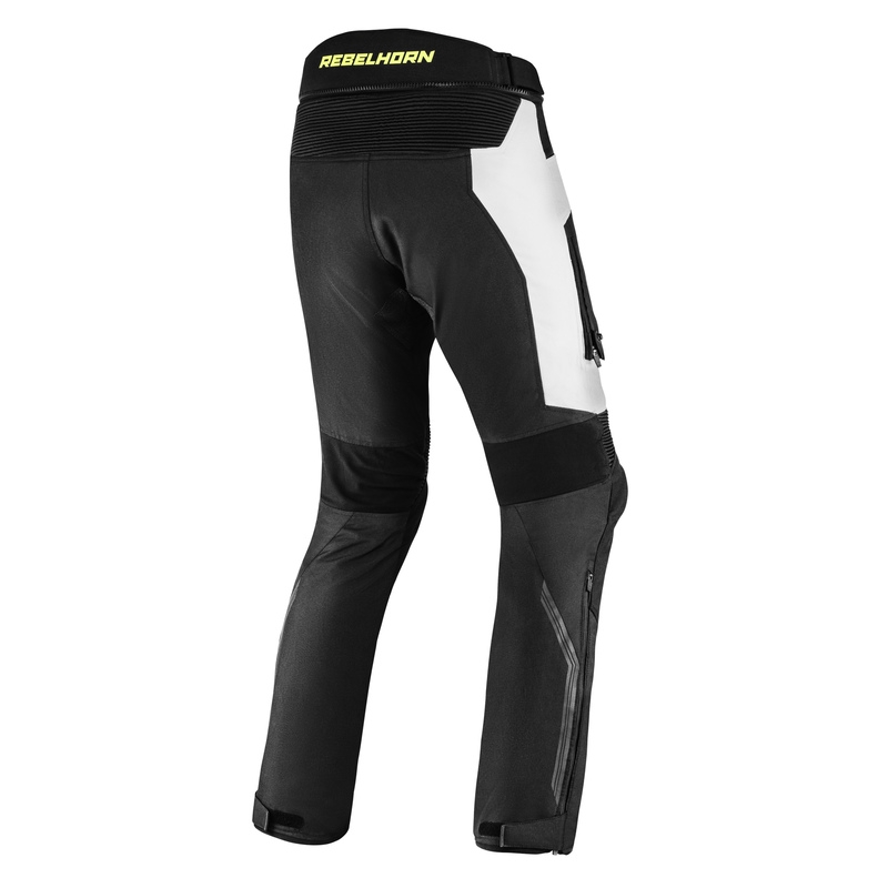 Pantalon de moto Rebelhorn Borg noir-gris-jaune fluo soldes