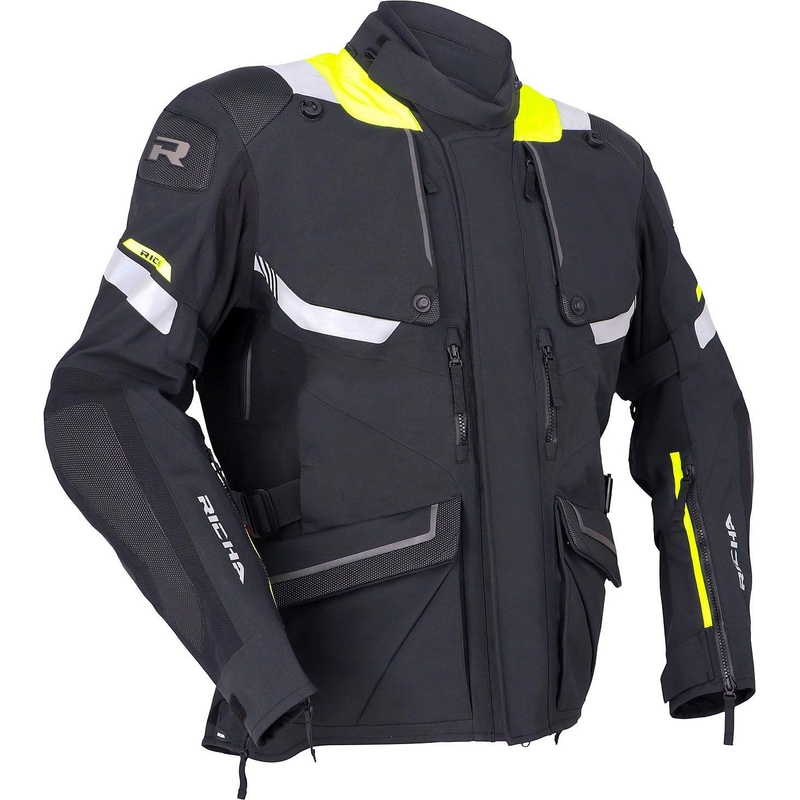 Veste moto RICHA Armada GTX Pro noir-jaune fluo soldes