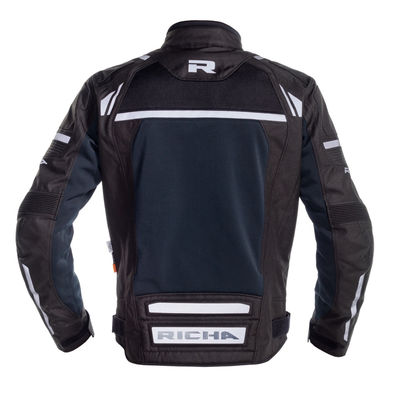 Veste moto RICHA Airstorm WP noir-bleu soldes