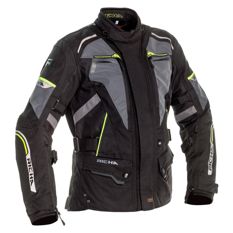 Veste de moto RICHA Infinity 2 Flare pour femme gris-jaune fluo soldes