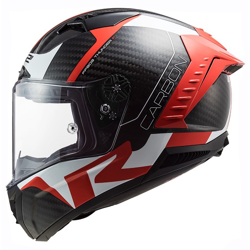 Casque moto intégral LS2 FF805 Thunder C Racing1 noir-blanc-rouge