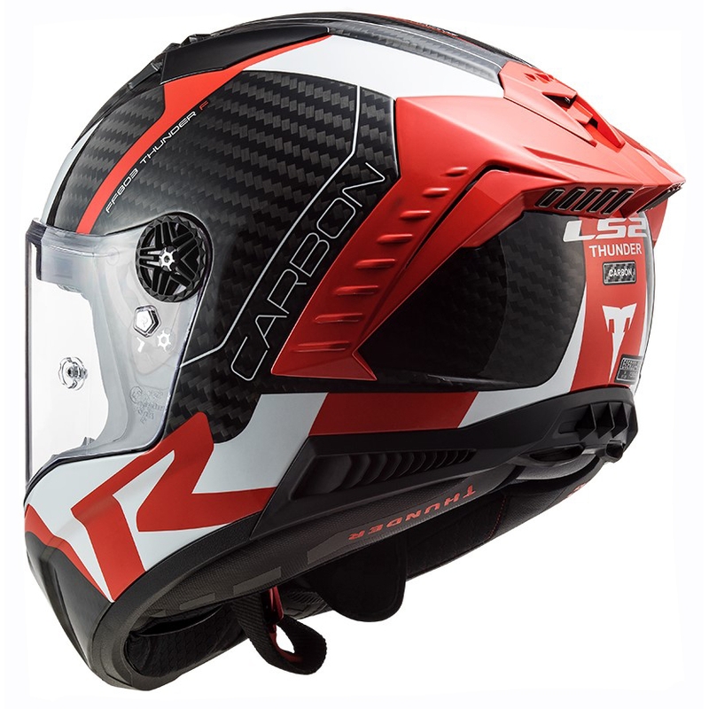 Casque moto intégral LS2 FF805 Thunder C Racing1 noir-blanc-rouge