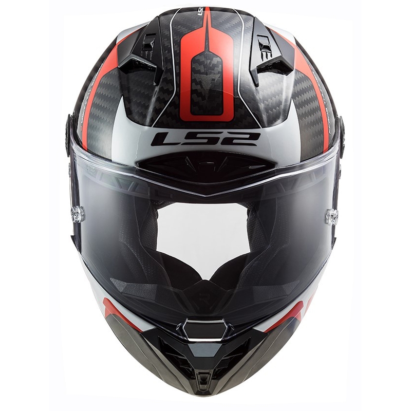 Casque moto intégral LS2 FF805 Thunder C Racing1 noir-blanc-rouge
