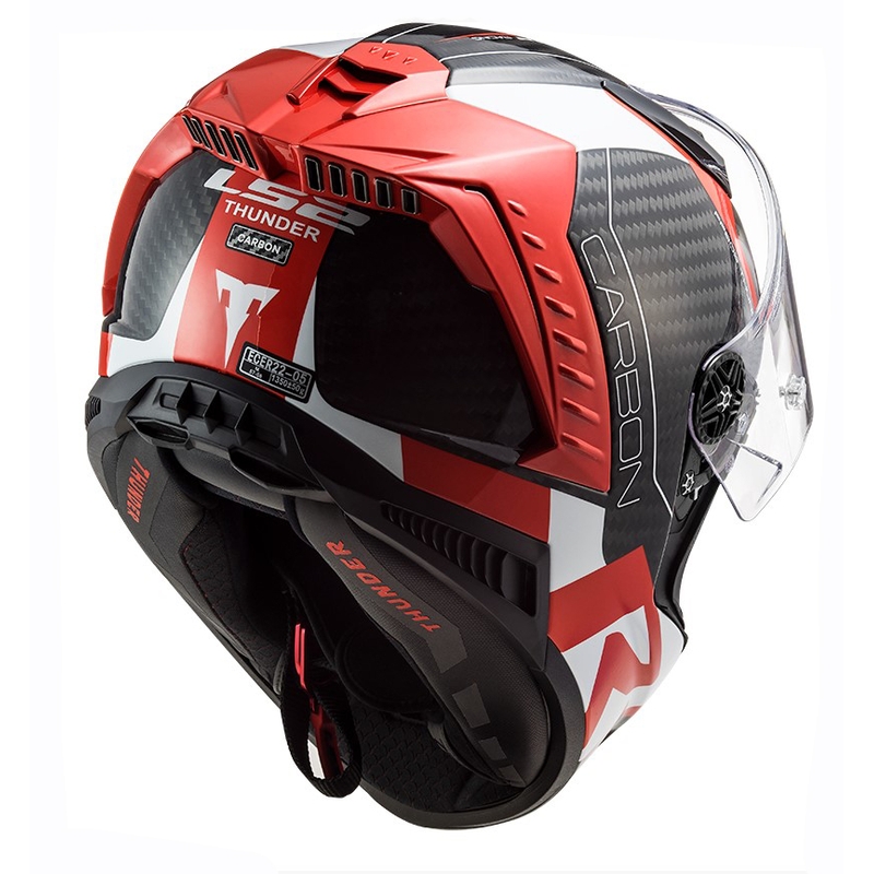 Casque moto intégral LS2 FF805 Thunder C Racing1 noir-blanc-rouge