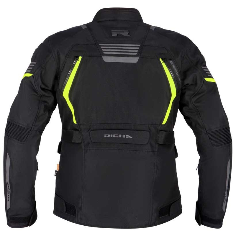 Veste de moto RICHA Phantom 3 noir-jaune fluo pour femme soldes