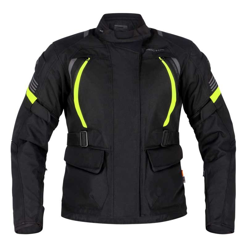 Veste de moto RICHA Phantom 3 noir-jaune fluo pour femme soldes