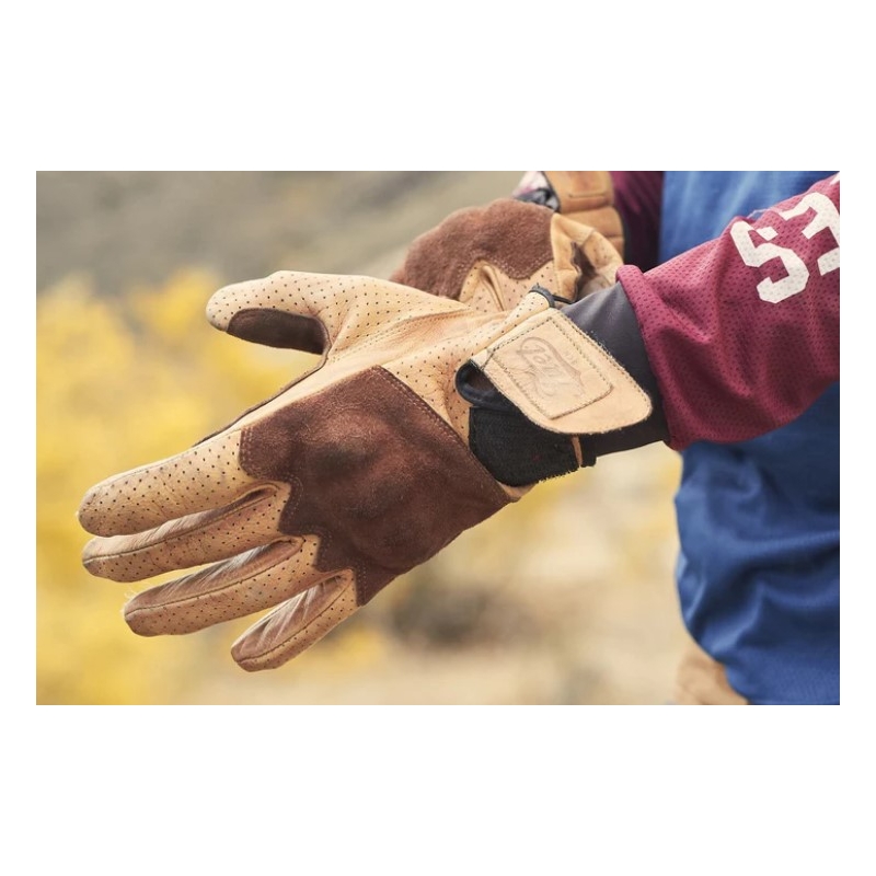 Gants moto Fuel Rodeo marron-jaune