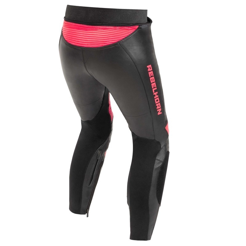 Pantalon de moto Rebelhorn Rebel noir-rose fluo pour femme