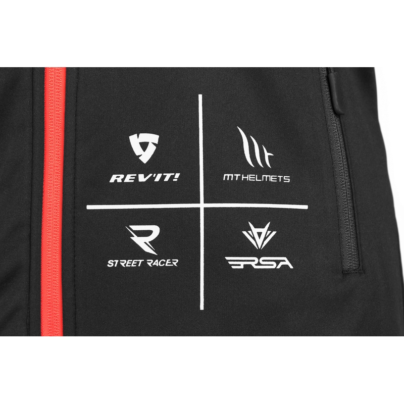 Veste softshell MotoZem Racing Team noire et rouge