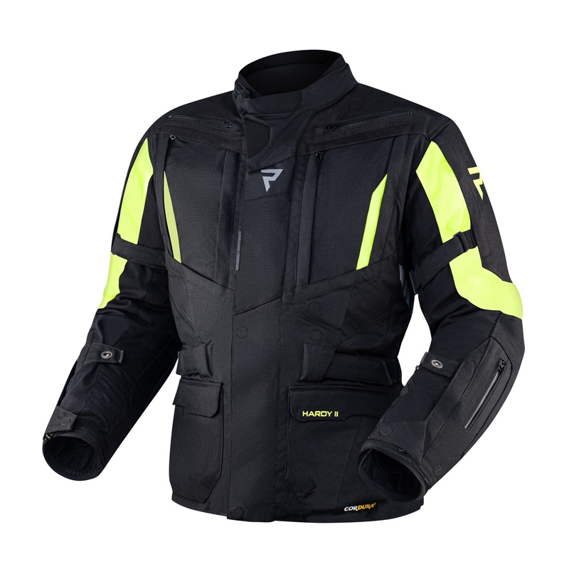 Veste de moto Rebelhorn Hardy II noir-jaune fluo soldes