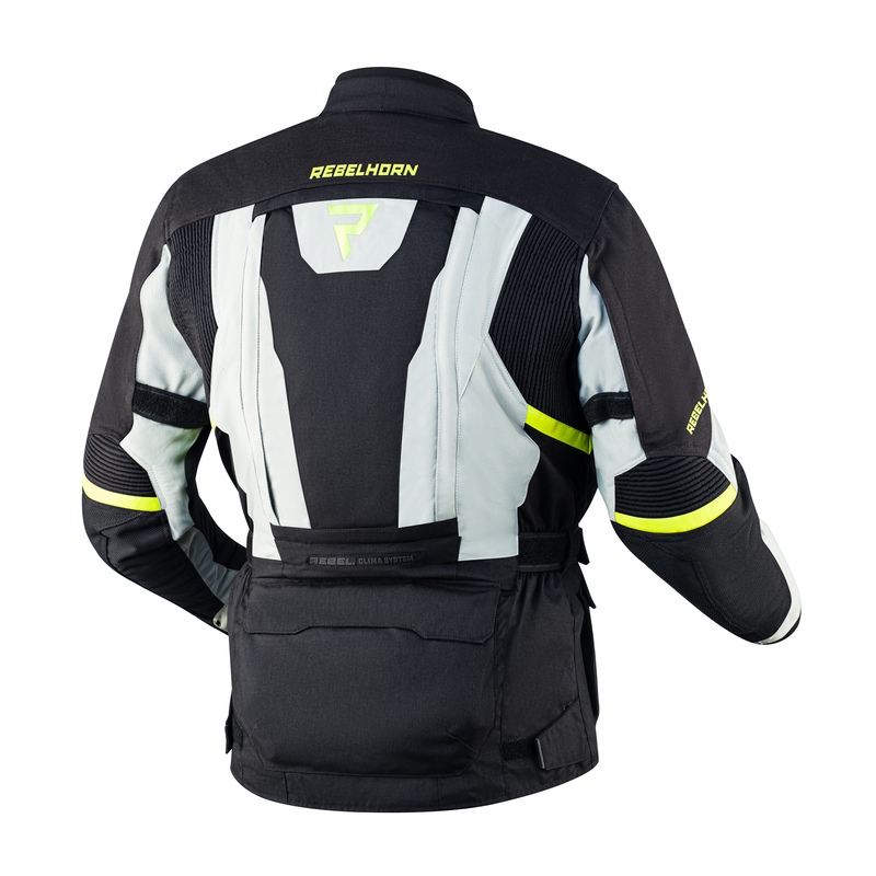 Veste de moto Rebelhorn Hardy II gris-noir-jaune fluo soldes