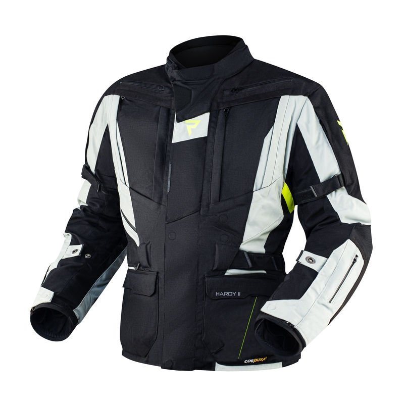 Veste de moto Rebelhorn Hardy II gris-noir-jaune fluo soldes