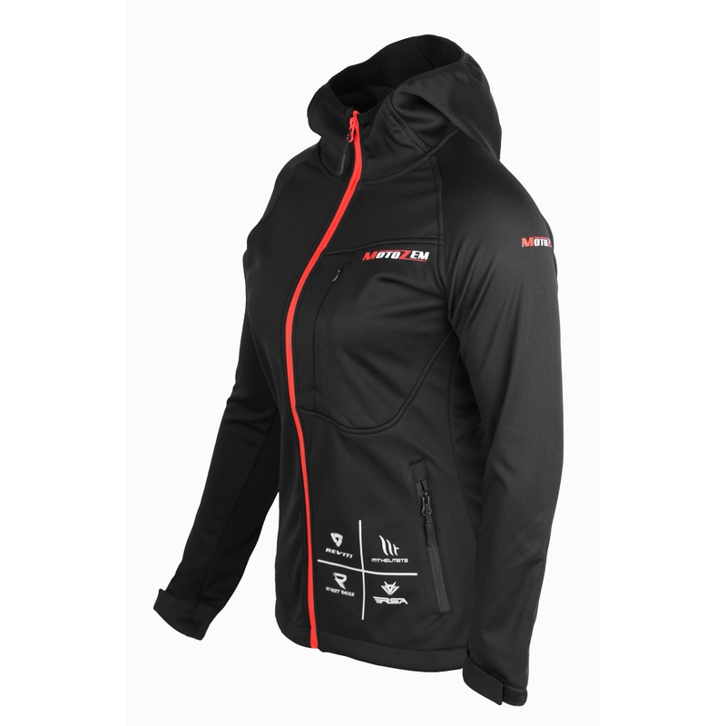 Veste softshell femme MotoZem Racing Team noire et rouge