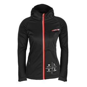 Veste softshell noire et rouge de l'équipe MotoZem Racing Team pour femmes