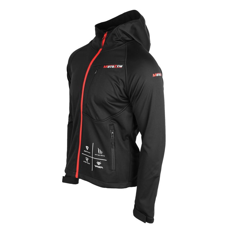 Veste softshell MotoZem Racing Team noire et rouge