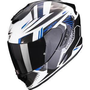 Casque moto intégral Scorpion EXO-1400 EVO Air Shell blanc-bleu