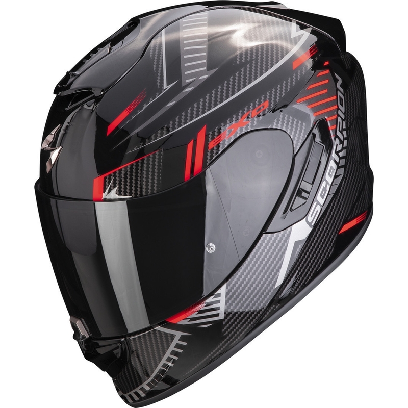 Casque moto intégral Scorpion EXO-1400 EVO Air Shell noir-rouge